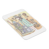 さにしむじ  お部屋で手をついてため息をつく女性のイラスト マグネット (右側)