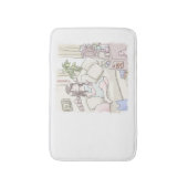 さににいじ　ソファの上で足を投げ出して考える女性のイラスト バスマット (正面縦)