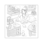 さににさじ　ふきふき ラバースタンプ (インプリント)