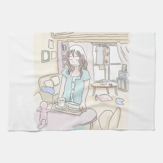 さにににじ キッチンタオル (横)