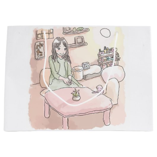 さにれいじ　淡いお部屋と足の裏 ラージペーパーバッグ (正面)