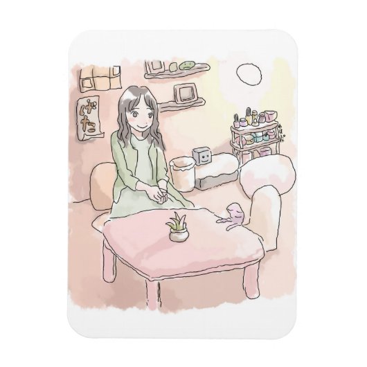 さにれいじ 淡いお部屋と マグネット (縦)