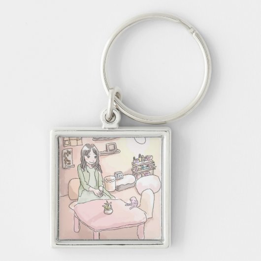 さにれいじ　淡い部屋と足の裏 キーホルダー (正面)