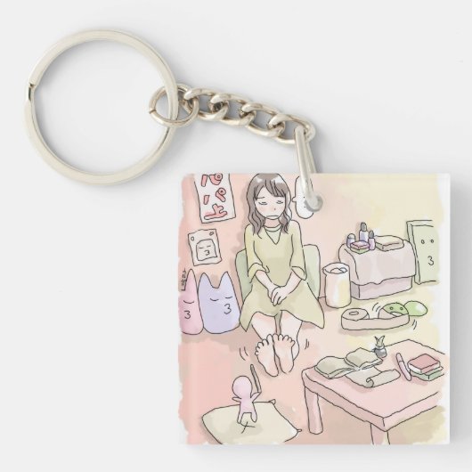 さにれさじ　淡いお部屋と足の裏 キーホルダー (正面)
