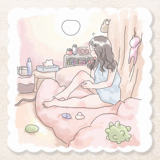 さにれにじ ペーパーコースター (正面)