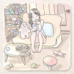 さにれやじ　素足 スクエアペーパーコースター