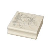 さにれれじ 水色の寝室でベッドに腰掛けてしょんぼりしている女性 ラバースタンプ (スタンプ)