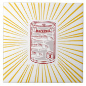 さばの缶詰ポップ・アートの魚 タイル (正面)