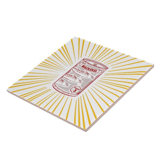 さばの缶詰ポップ・アートの魚 タイル (側面)