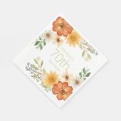 さびかわいらし黄色い白い花70誕生日 スタンダードランチョンナプキン (角)