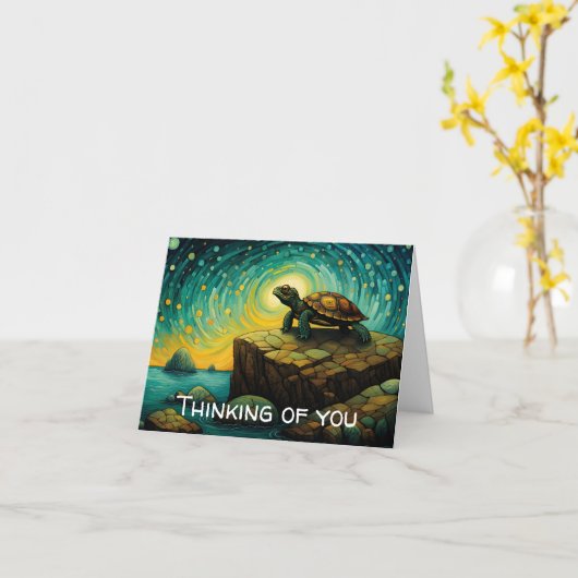 さびし考えい亀 カード (黄色い花)