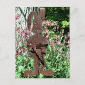 さびたウサギの花園写真 ポストカード (正面)