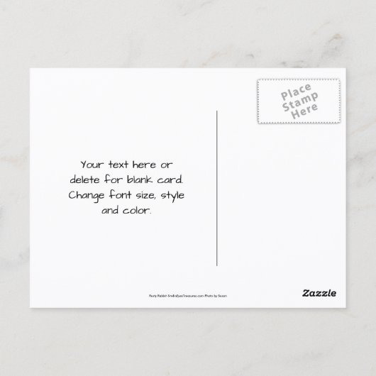 さびたウサギの花園写真 ポストカード (裏面)