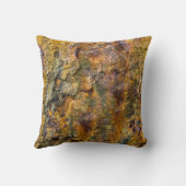 さびたオレンジ色の抽象芸術テクスチャ クッション (裏面)