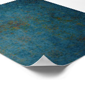 さびたスポットブルーパターンの背景 ポスター (角)