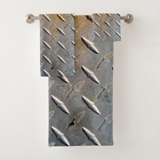 さびたダイヤモンドプレート鋼 バスタオルセット (インサイチュ)