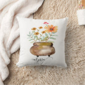 さびたピンクのバラの花トレンディースクリプト名 クッション (ブランケット)