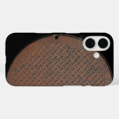 さびたマンホール蓋 Case-Mate iPhoneケース (裏面 (横))