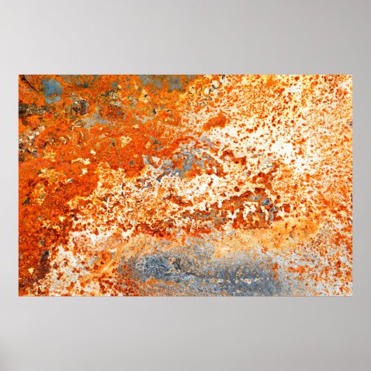 さびた亜鉛の背グランジ景 ポスター (正面)