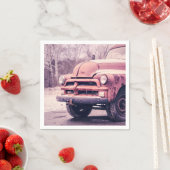 さびた古いトラック スタンダードカクテルナプキン (インサイチュ)