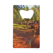 さびた古い車とトラックの印象派抽象芸術 クレジットカード栓抜き (裏面)