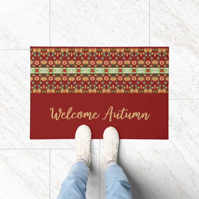 さびた桃の秋 ドアマット (室内)