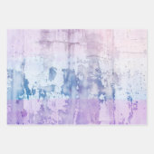 さびた紫絵を描の水色 ラッピングペーパーシート (正面2)