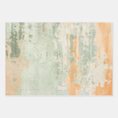 さびた緑の絵を描水色 ラッピングペーパーシート (正面3)