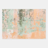 さびた緑の絵を描水色 ラッピングペーパーシート (正面2)