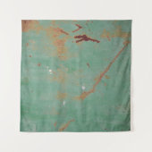 さびた緑色の風化テクスチャメタルアーバンパネルt タペストリー (正面(横))