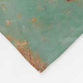 さびた緑色の風化テクスチャメタルアーバンパネルt フリースブランケット (角)