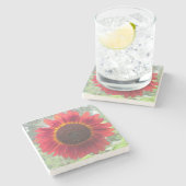 さびた赤ひまわり ストーンコースター (横)