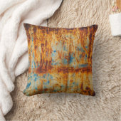 さびた青のメタルテクスチャ クッション (ブランケット)