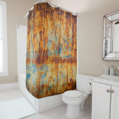 さびた青のメタルテクスチャ シャワーカーテン (インサイチュ)