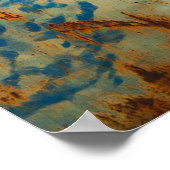 さびた青のメタルテクスチャ ポスター (角)