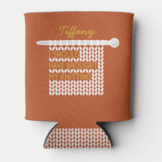 さびとマスタード私は私の編み物を持って来るべきだった 缶クーラー (正面)