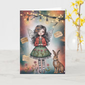 さびれたおしゃれな女の子のグリーティングカード カード (黄色い花)