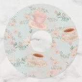 さびれたシックなティーパーティー ブライダルシャワー ワイングラスタグ (正面)