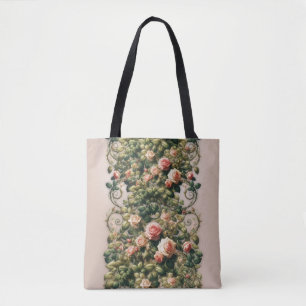 さびれたシックなピンクのバラの花の優雅さ トートバッグ