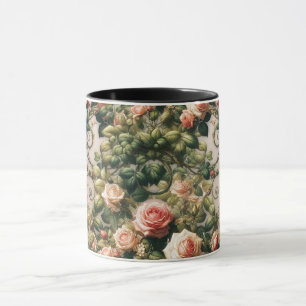 さびれたシックなピンクのバラの花の優雅さ マグカップ