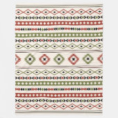 さびアステカ緑黒クリーム混色模様 フリースブランケット (正面)