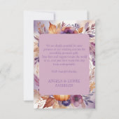 さびエレガントかぼちゃ紫色の花結婚の サンキューカード (裏面)