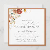 さびエレガントオレンジ色の水の色の仮想シャワーInvi 招待状 (正面)