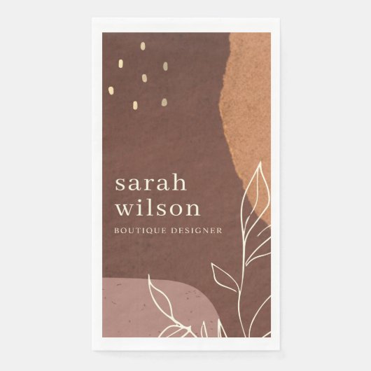 さびエレガント抽象芸術茶色のオレンジ色の葉 (正面)