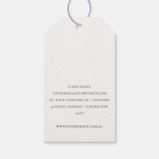 さびエレガント抽象芸術茶色のオレンジ色の葉 ギフトタグ (裏面)