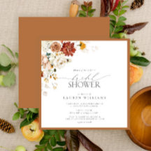 さびエレガント焦げオレンジフローラブライダルシャワー