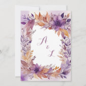 さびエレガント紫フラワーズ結婚式招待状 招待状 (裏面)