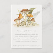 さびオレンジのマッシュルームの葉結婚の詳細 エンクロージャーカード (正面)