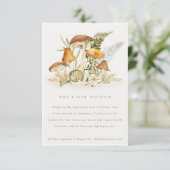 さびオレンジのマッシュルームの葉結婚の詳細 エンクロージャーカード (スタンド正面)