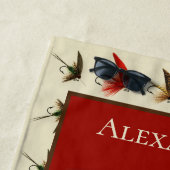 さびカスタムフライ釣りマス素朴 ビーチタオル (インサイチュ)